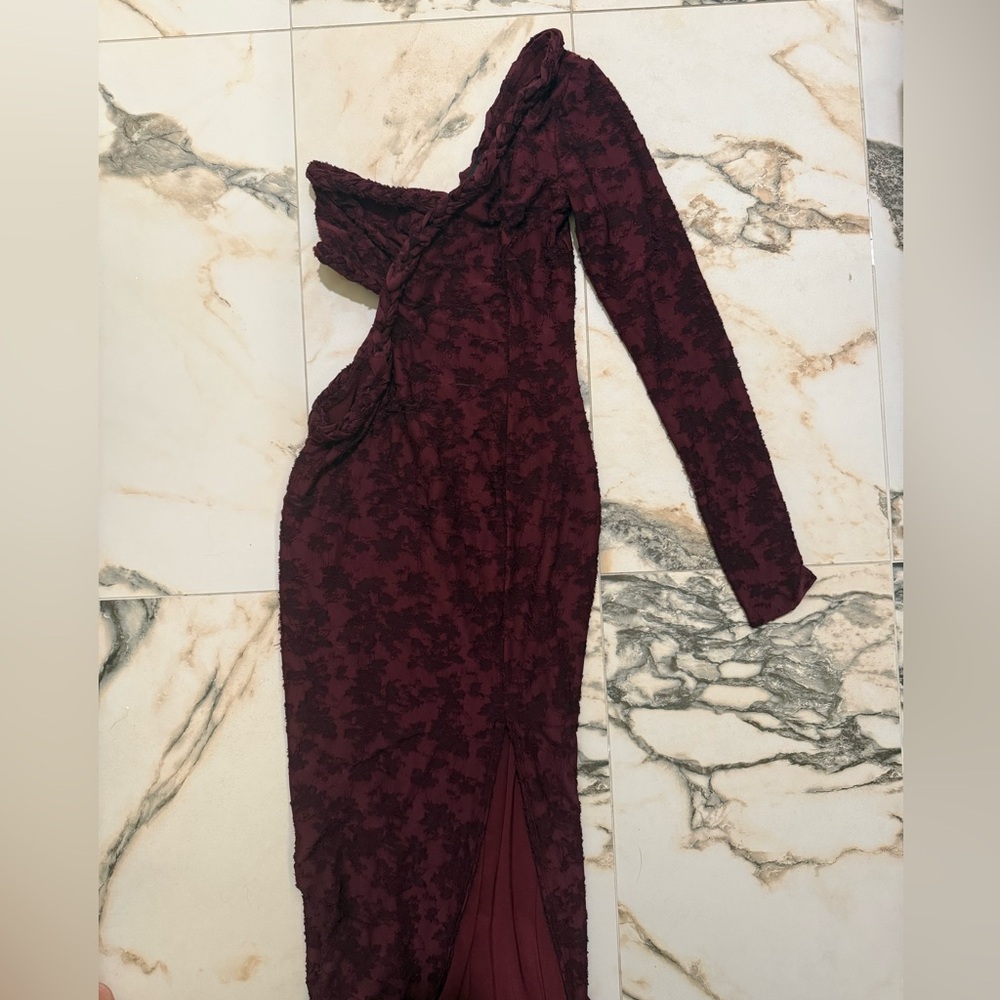 ASOS One Shoulder Burgundy Dress